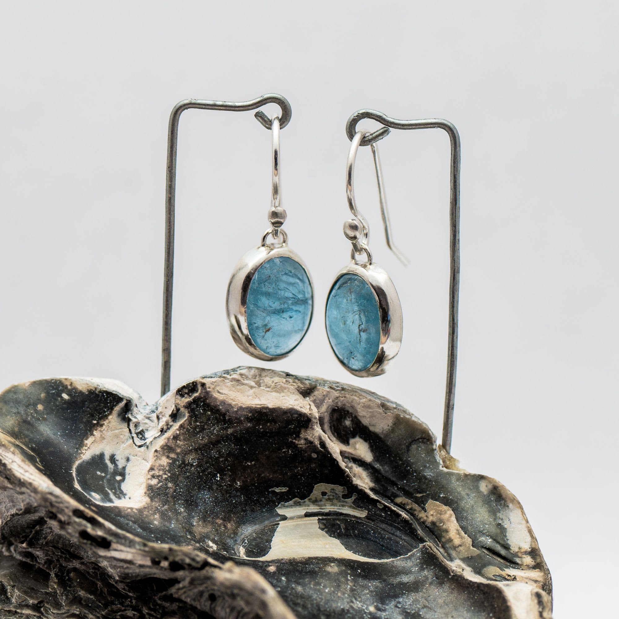 Oorbellen met aquamarijn